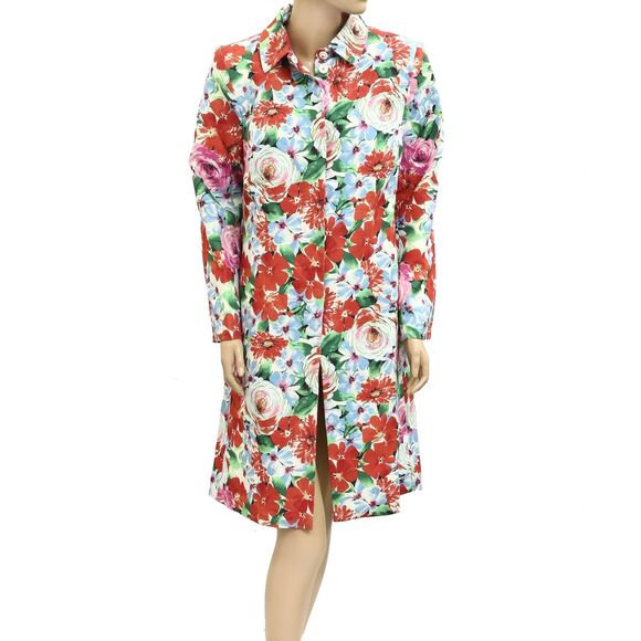 Frances Valentine Rose Garden Balmacaan Coat Jacket Printed Long Sleeve S 279915 - Picture 2 of 11
